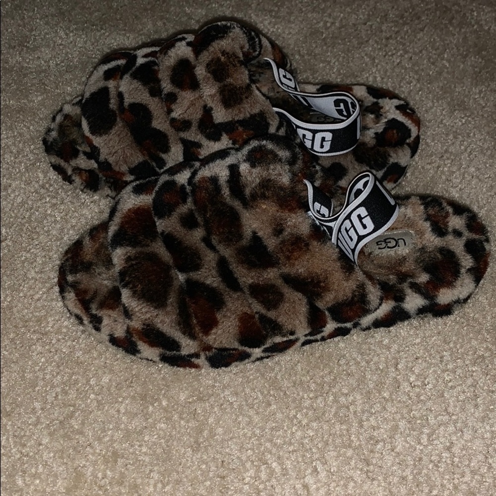 Ugg fluff Yeah Leopard slides